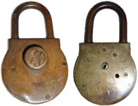 “D.O.T”. 4″ high. Bronze body. Bronze shackle. Bronze dial. “DOT” stands for “De