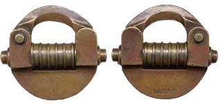 “H.L.ARNOLD’S PAT.MAY4TH.69”. 2 1/4″ high x 2 1/2″ wide. Brass body. Brass shack