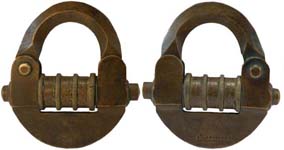 “H.L.ARNOLD’S PAT.MAY4TH.69”. 2 1/4″ high x 2 1/2″ wide. All brass. “PAT.MAY4TH.