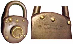 “J. B. M. K. L. Co. KENT. O. MASTER SPECIAL”. Steel body. Steel shackle. Brass d