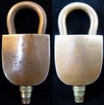 “L. M. PAT. NOV. 10 1925″ – Leonardo Marra. 4 1/2″ high x 1 13/16” wide. Brass b