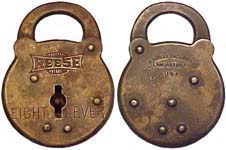 “REESE EIGHT LEVER” – Large Narrow Letters – Brass Plated