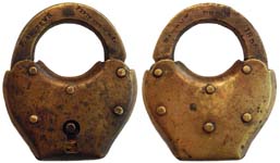 “S. ANDREWS” – Case Design 2 – Brass Shackle. 4 1/2″ high x 2 5/8″ wide. Stamped