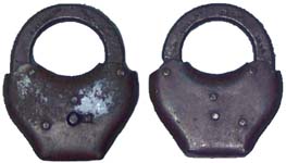 “S. ANDREWS – Case Design 1”. 3″ high x 2 5/8″ wide. Stamped Steel body. Steel s