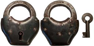 “S. ANDREWS – Case Design 2”. 3″ high x 2 5/8″ wide. Stamped Steel body. Steel s