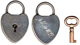 “A. S. to C. P.”. 15/16″ high x 9/16″ wide x 1/8″ deep. Sterling silver body. St