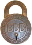 “BBB BINGHAM’S BEST BRAND CLEVELAND” – Brass Shackle – Flat Key