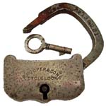 “R. COOPER & SONS CYCLE LOCK”. Steel body. Steel shackle.