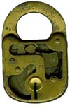 “E. T. FRAIM LOCK CO. 4 LEVERS” – Stamped Brass Case – Flat Brass Shackle – Flat