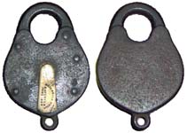“C. LIEBRICK PHILA PATENTED JUNE 1849”. 3 1/4″ high including clevis. Steel body
