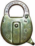 “N. J. BELL TEL. CO. 1927”. 3 1/2″ high x 2 1/2″ wide. Stamped Brass body. Brass