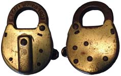 “N. J. BELL TEL. CO. 1927”. 3 1/2″ high x 2 1/2″ wide. Stamped Brass body. Brass