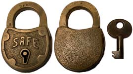 “SAFE” – Flat Brass Shackle