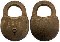“SAFE” – Flat Brass Shackle