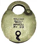 “T. SLAIGHT PATENT DEC 12.65. NEWARK,N.J. No 20”. 3 1/4″ high x 2 1/2″ wide x 5/