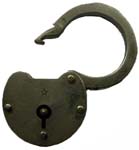 ★. 2″ high. Brass body. Brass shackle. Overall nickel plate. The reverse of the