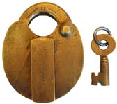 “S. C. THOMSON & CO. – “PATENTED 11 AUG 23 1853”. Brass body. Brass shackle. Wei