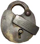 “S. C. THOMSON & CO. PATENT APL’D FOR NEWARK N.J.”. 3″ high x 2 1/2″ wide x 5/8″