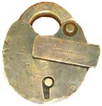 “S. C. THOMSON & CO.” – “PATENTED 7 AUG 23 1853”. 3 1/2″ high x 2 1/2″ wide. Bra