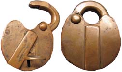 “S. C. THOMSON & CO.” – “PATENTED 5 AUG 23 1853”. 4 1/4″ high x 3 3/8″ wide. Bra