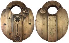 “H.M. WOODWARD” – Fantasy. 3.684″ high x 2.950″ wide x .840″ deep. Brass body. B