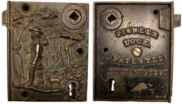 “PIONEER LOCK PATENTED AUG 10 1858” – Right Keyway