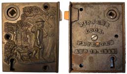 “PIONEER LOCK PATENTED AUG 10 1858” – Left Keyway