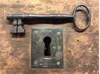 “STANLEY NEW BRITAIN CONN”- Wooden Stock Rim Door Lock”