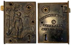 “VILLAGE LOCK PATENTED AUG 10 1858” – Right Keyway