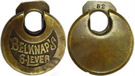 “BELKNAP’S 6-LEVER” – No Pins – Square Beveled Shackle – Letter Style 3