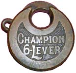 “CHAMPION 6-LEVER” – No Pins – Wide Letters – Low Rounded Shackle