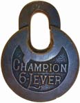 “CHAMPION 6-LEVER” – Left Pin – Narrow Letters – High Shackle