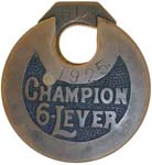 “CHAMPION 6-LEVER” – Left Pin – Wide Letters – “HLS