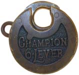 “CHAMPION 6-LEVER” – Left Pin – Narrow Letters – Low Rounded Shackle