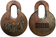 “CHAMPION 6-LEVER” – Left Pin – Narrow Letters – High Shackle – “MILLER”