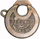 “D.&R.G.RY.Co. WATER SERVICE.” – Left Pin – PATENT PENDING. “PATENT PENDING” is