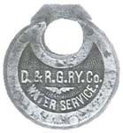 “D.&R.G.RY.Co. WATER SERVICE.” – No Pins.