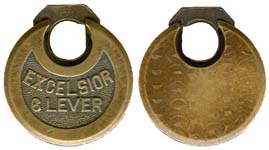 “EXCELSIOR 6 LEVER” – No Pins – Arcked “EXCELSIOR” Straight “6 LEVER” – Swirled Finish