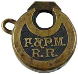 “F.&P.M. R.R.” – No Pins.”Pere Marquette.” on November 1, 1899.”D.K. MILLER LOCK