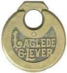 “LACLEDE 6•LEVER” – No Pins – Embossed Circle – Short Fancy “L”