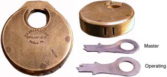 “D. K. MILLER LOCK CO PHILA. PA PATD JULY 26.70.” – No Pins – Master Keyway. “D.
