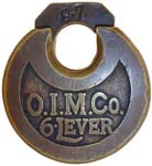 “O.I.M.Co. 6-LEVER” – No Pins.