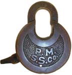 “P.M. S. S.Co.” – No Pins – High Shackle – Seal. There is a hole at 6 o’clock th
