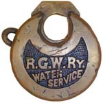 “R.G.W.Ry. WATER SERVICE” – No Pins.