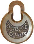 “S. B. CO. 8-LEVER” – No Pins – High Shackle. Mfg: Slaymaker-Barry Co. (8-1.1).