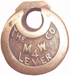 “THE M W CO 4 LEVER” – No Pins – Narrow Letters