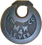 “THE M W CO 4 LEVER” – No Pins – Wide Letters