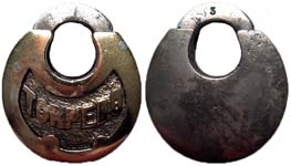 “TORPEDO” – 2 Bottom Pins – Steel Case – Brass Face Plate – Steel Shackle