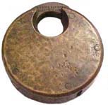 “F. T. WITTE HARDWARE CO” – No Pins – Low Rounded Shackle. It is not clear if th