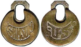 “SAMSON” – “•U•S•” – 2 Pins – Medium Fancy “•U•S•”